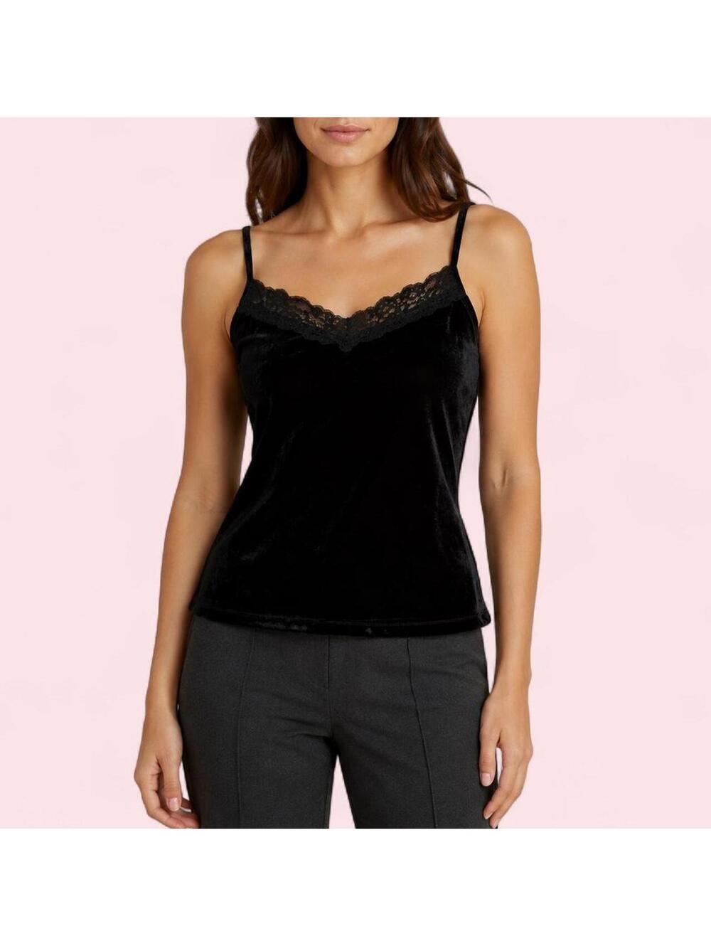 Black Velvet Lace Cami Top 🖤